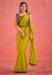 Picture of Crepe & Georgette & Net,Silk Dark Golden Rod Saree