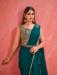 Picture of Alluring Crepe & Georgette & Net,Silk Teal Saree