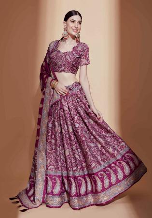 Picture of Pleasing Chiffon Rosy Brown Lehenga Choli