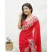 Picture of Excellent Georgette & Satin & Silk Crimson Saree