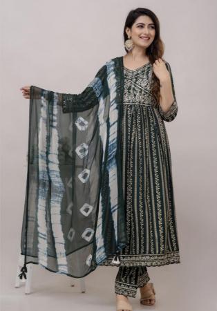 Picture of Cotton Dark Slate Grey Readymade Salwar Kameez