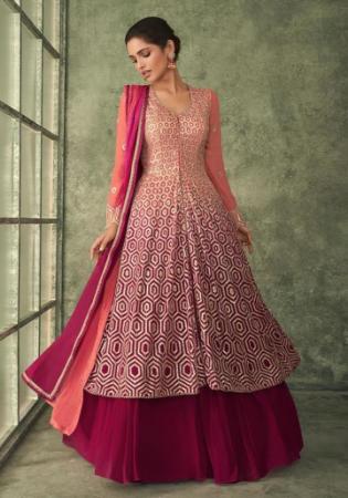 Picture of Charming Georgette Indian Red Anarkali Salwar Kameez