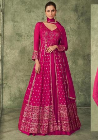 Picture of Classy Georgette Deep Pink Anarkali Salwar Kameez