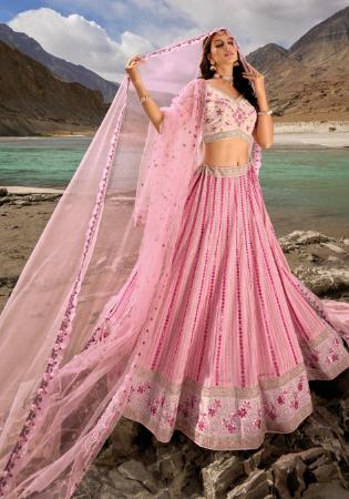 Picture of Net & Organza Pale Violet Red Lehenga Choli