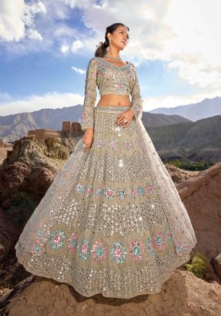 Picture of Radiant Net & Organza Silver Lehenga Choli