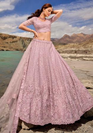 Picture of Classy Net & Organza Rosy Brown Lehenga Choli