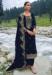 Picture of Chiffon Midnight Blue Straight Cut Salwar Kameez