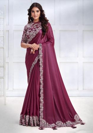 Picture of Sublime Crepe & Georgette & Satin,Silk Brown Saree