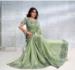 Picture of Crepe & Georgette & Satin,Silk Dark Sea Green Saree