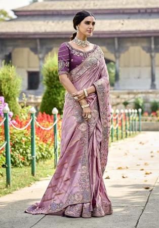 Picture of Alluring Silk Rosy Brown Saree