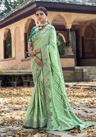 Picture of Gorgeous Silk Dark Sea Green Saree