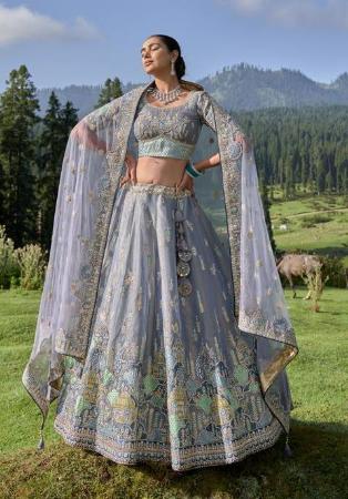 Picture of Fascinating Silk Dark Slate Grey Lehenga Choli