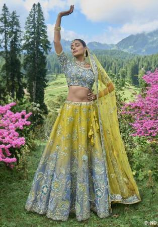 Picture of Pleasing Silk Dark Golden Rod Lehenga Choli