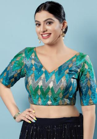 Picture of Admirable Silk Sea Green Designer Blouse