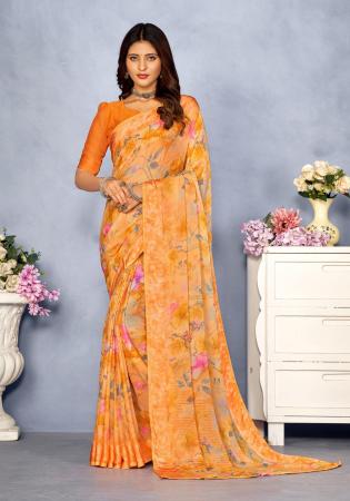 Picture of Ravishing Chiffon Sandy Brown Saree