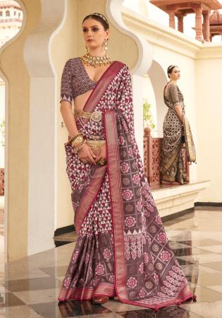 Picture of Appealing Silk Dark Olive Green Saree