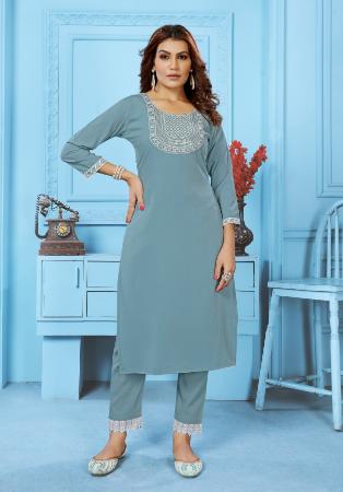 Picture of Statuesque Cotton Cadet Blue Kurtis & Tunic