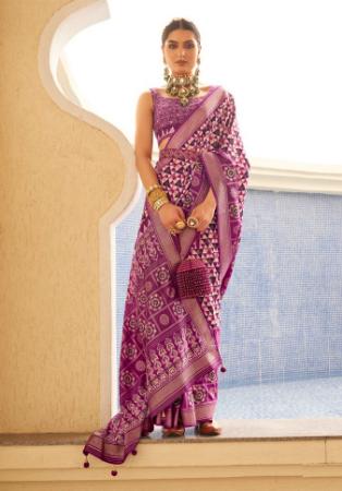 Picture of Comely Silk Medium Purple Saree