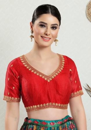 Picture of Admirable Net & Silk Crimson Designer Blouse