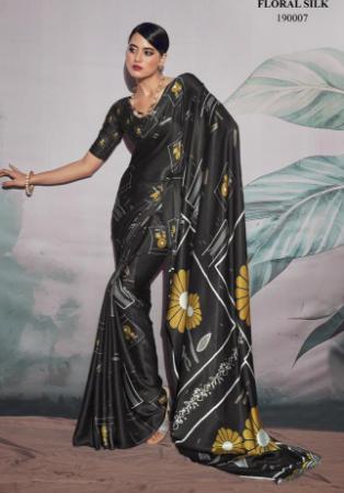 Picture of Grand Crepe & Satin Dim Gray Saree