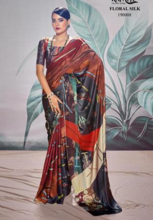 Picture of Good Looking Crepe & Satin Dark Slate Grey Saree