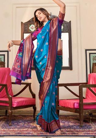 Picture of Superb Silk Teal Saree