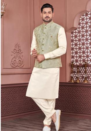 Picture of Alluring Satin Beige Kurtas