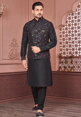 Picture of Charming Silk Black Kurtas