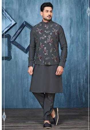 Picture of Sublime Silk Dark Slate Grey Kurtas