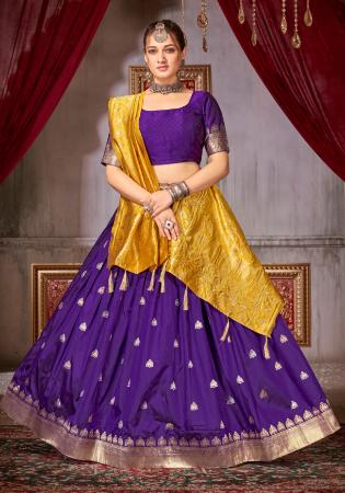 Picture of Bewitching Silk Dark Magenta Lehenga Choli