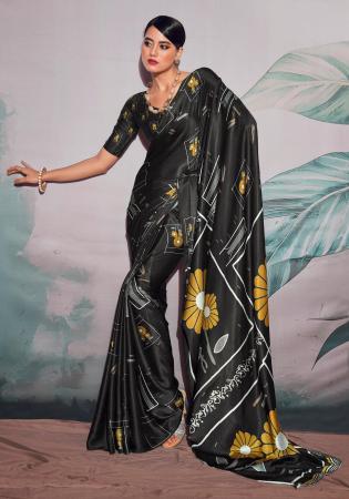 Picture of Enticing Crepe & Satin Black Saree