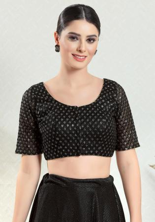 Picture of Beauteous Net & Silk Black Designer Blouse