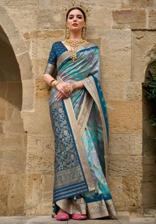 Picture of Appealing Silk Cadet Blue Saree