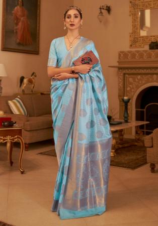 Picture of Gorgeous Silk Light Slate Grey Saree