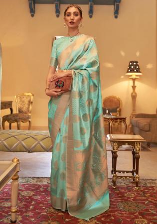 Picture of Lovely Silk Dark Sea Green Saree