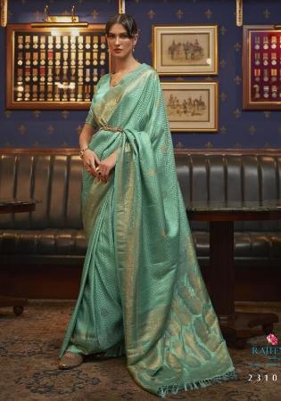 Picture of Superb Satin & Silk Medium Aqua Marine Saree