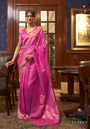 Picture of Excellent Satin & Silk Medium Violet Red Saree