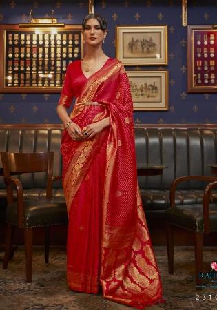 Picture of Nice Satin & Silk Dark Red Saree