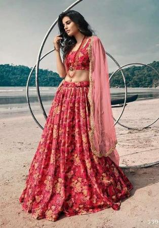 Picture of Exquisite Organza Crimson Lehenga Choli