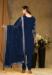 Picture of Georgette Midnight Blue Straight Cut Salwar Kameez