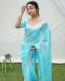 Picture of Stunning Georgette Medium Turquoise Saree