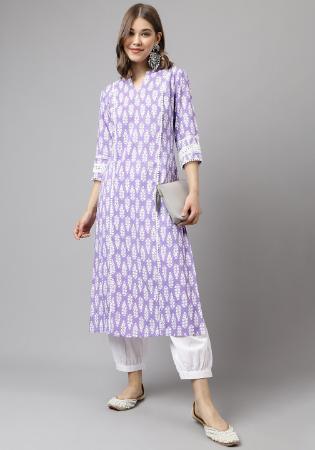 Picture of Comely Cotton Light Steel Blue Kurtis & Tunic