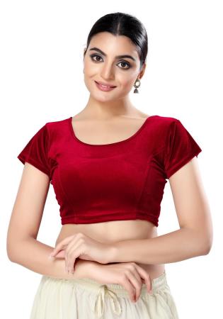 Picture of Grand Linen Maroon Designer Blouse