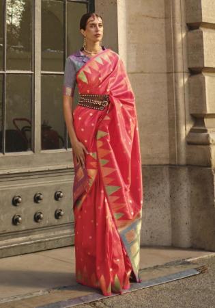 Picture of Gorgeous Silk Light Salmon Saree