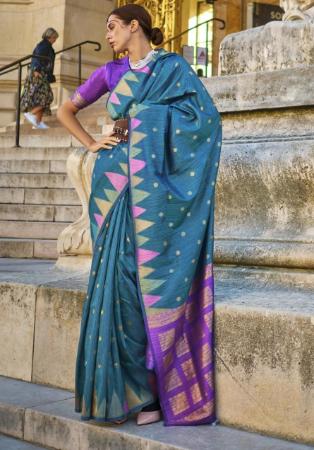 Picture of Radiant Silk Dark Cyan Saree