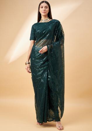 Picture of Graceful Georgette Dark Slate Grey Saree