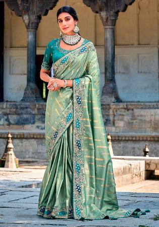 Picture of Ravishing Silk Dark Sea Green Saree