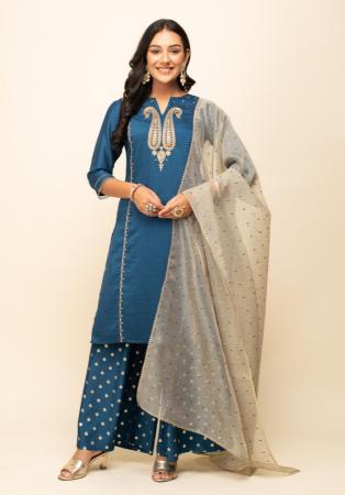 Picture of Ravishing Crepe Midnight Blue Readymade Salwar Kameez