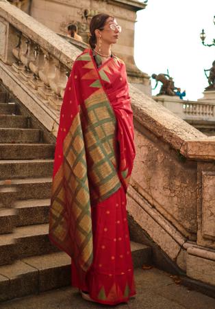 Picture of Enticing Silk Dark Red Saree