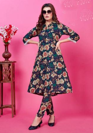 Picture of Superb Rayon Dark Slate Grey Kurtis & Tunic